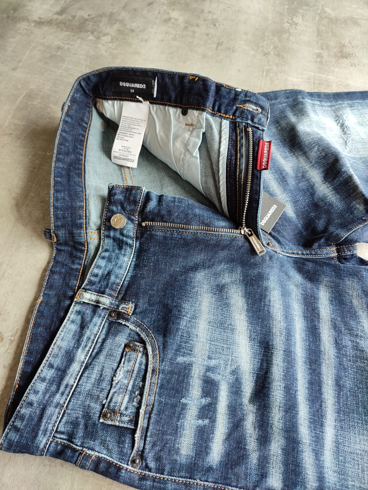 Jean Dsquared2 Slim Fit Azul Desgastado Premium (foto 3)