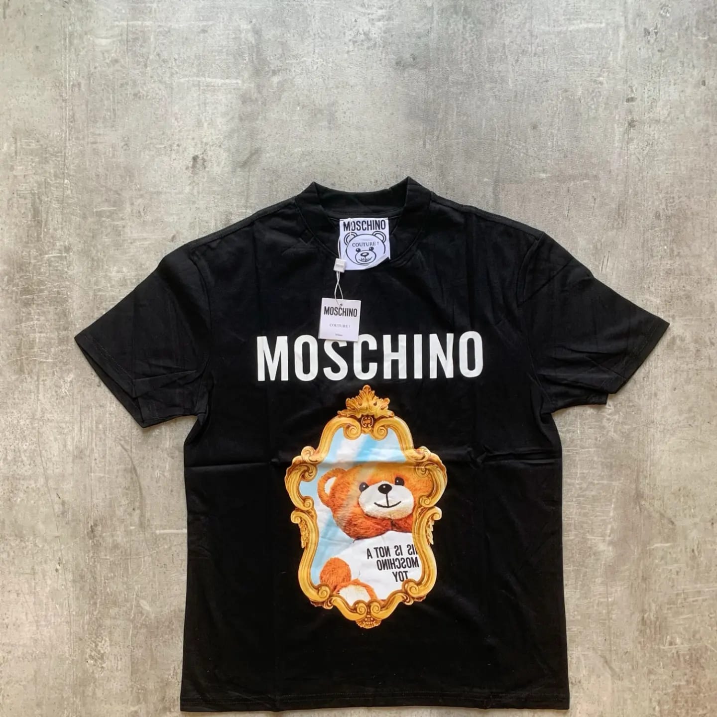 Remera Moschino Teddy Bear In Mirror Black Negra