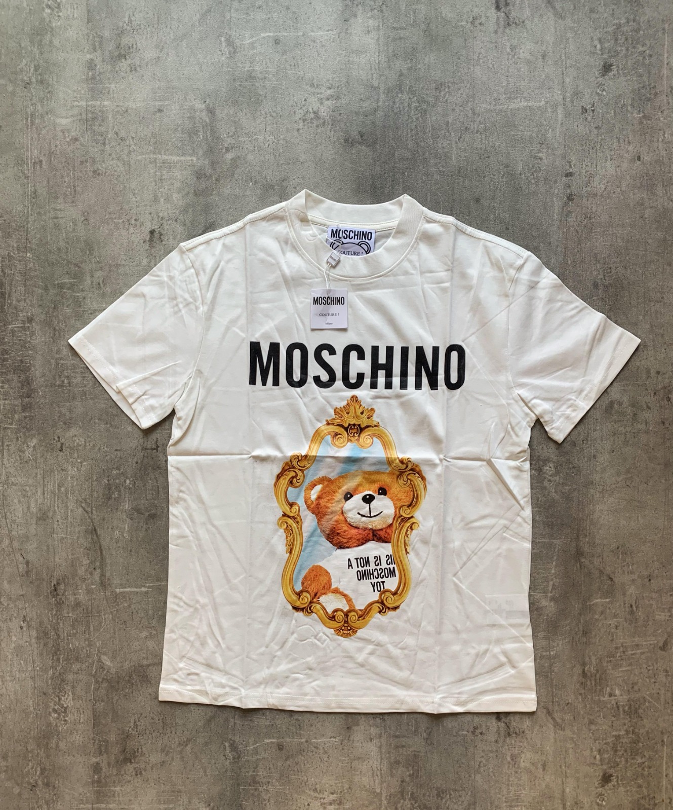 Remera Moschino Teddy Bear In Mirror Blanca