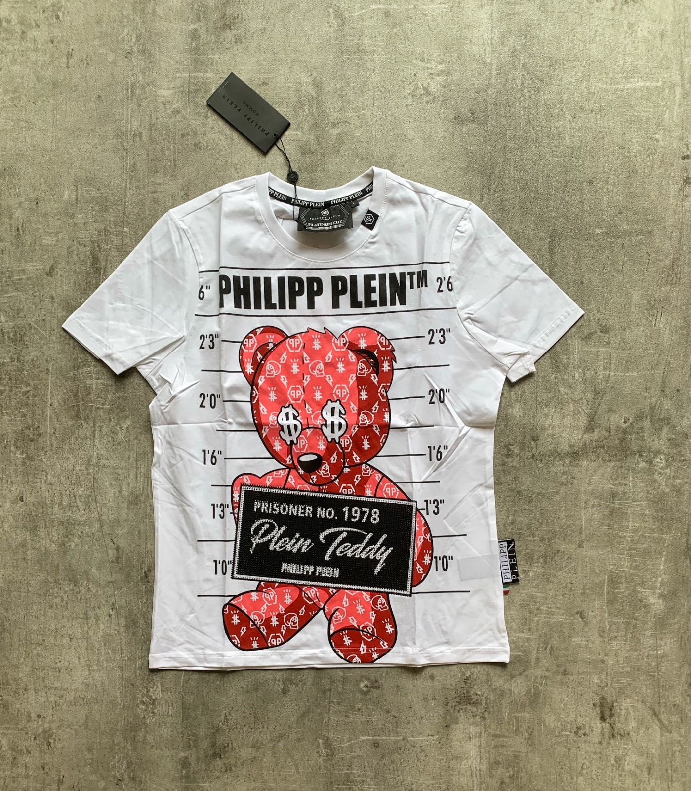 Remera Philipp Plein "Plein Teddy Prisoner" White Edition