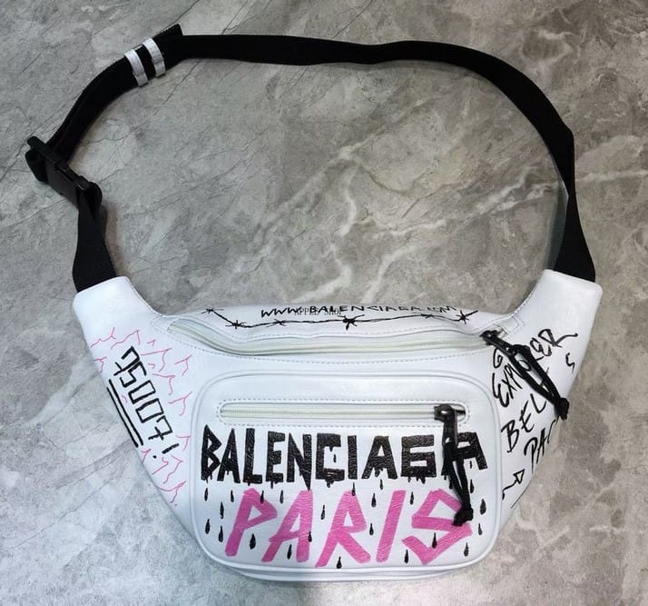 Riñonera Urbana "Graffiti Explorer" – Blanca