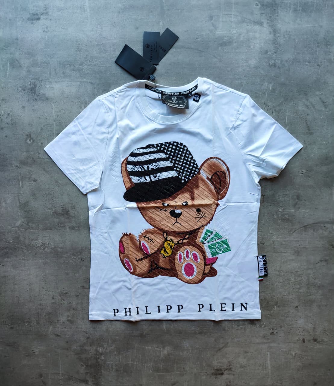Remera Philipp Plein Teddy Bear Strass