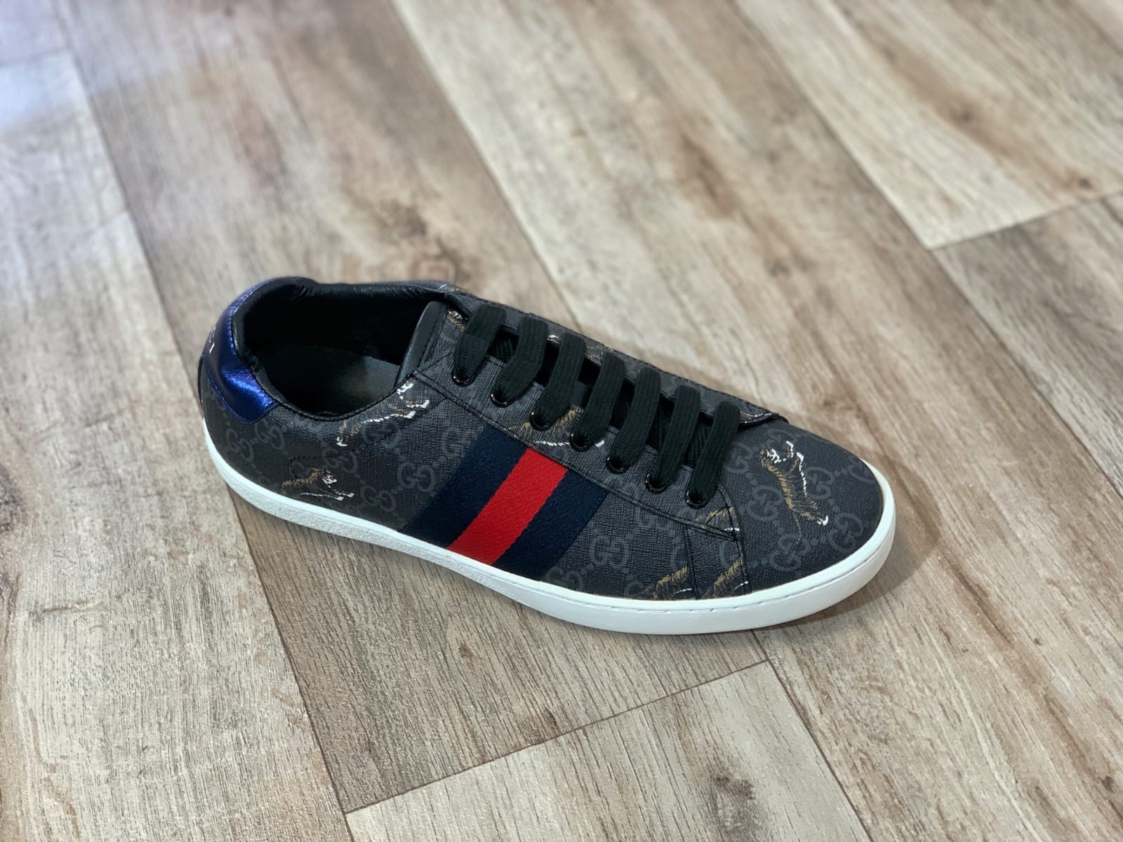 Gucci Ace "GG Supreme Tigers" (Black / Grey) (foto 3)