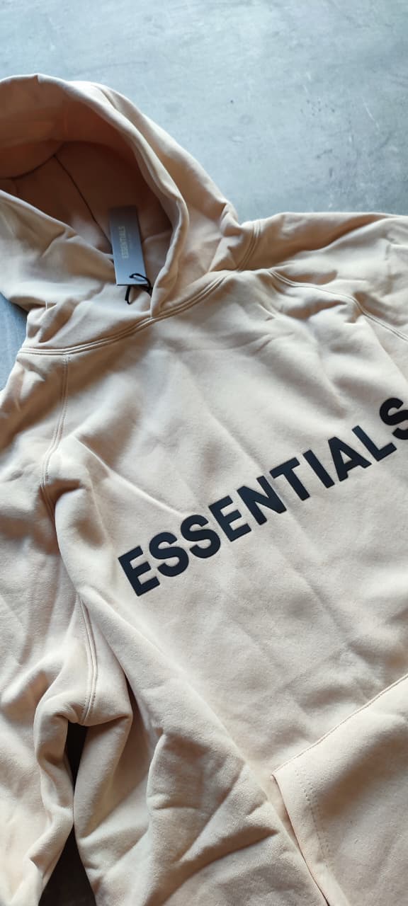 Buzo Hoodie Essentials Beige Oversize (foto 2)
